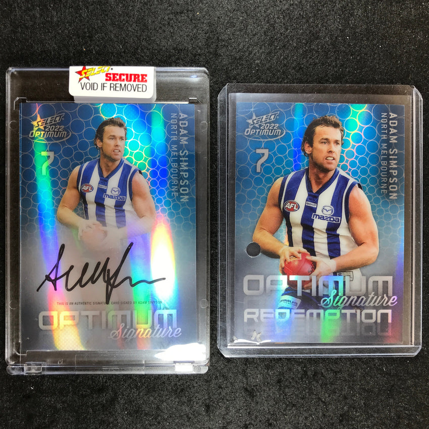 2022 Select AFL Optimum ADAM SIMPSON Mirror Signature 43/50