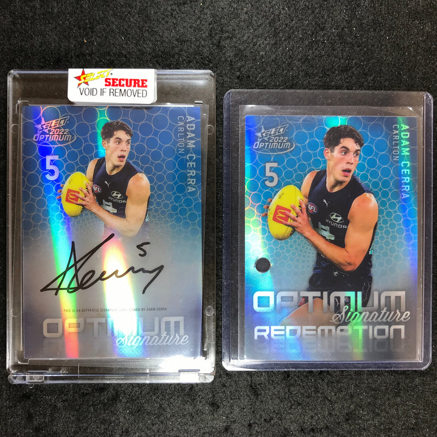 2022 Select AFL Optimum ADAM CERRA Mirror Signature 43/50