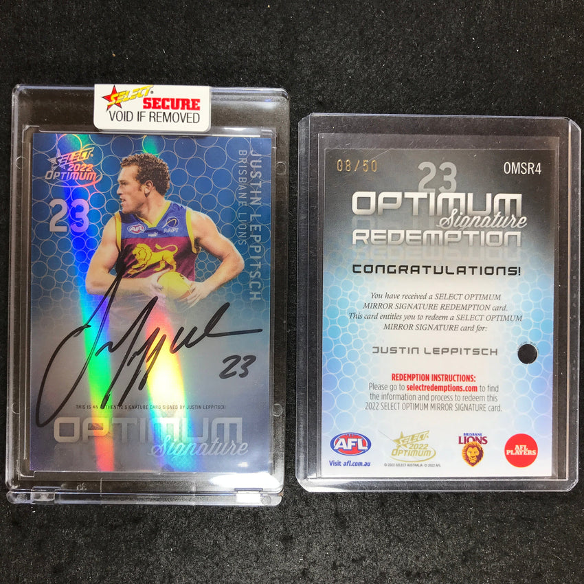 2022 Select AFL Optimum JUSTIN LEPPITSCH Mirror Signature 08/50