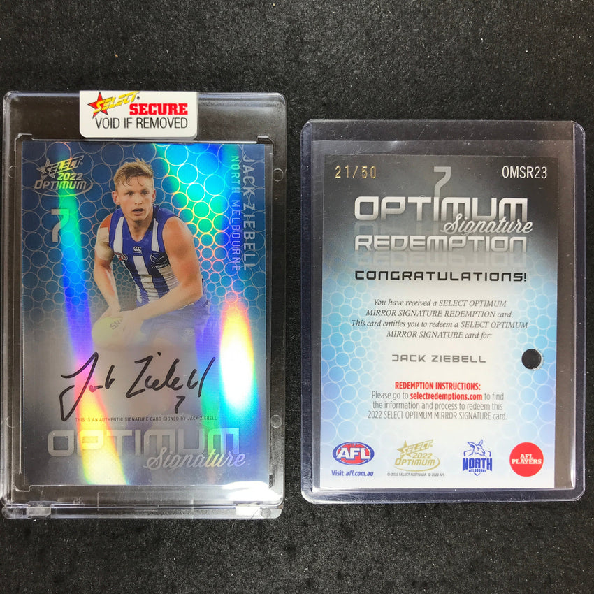 2022 Select AFL Optimum JAZK ZIEBELL Mirror Signature 21/50