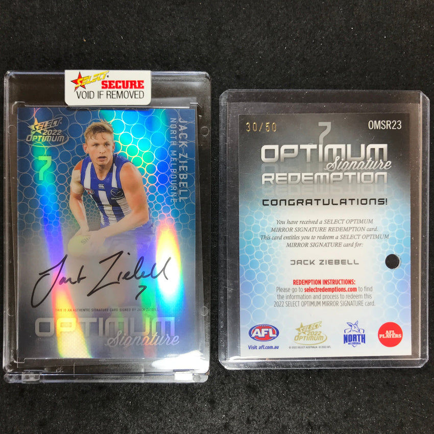 2022 Select AFL Optimum JAZK ZIEBELL Mirror Signature 30/50