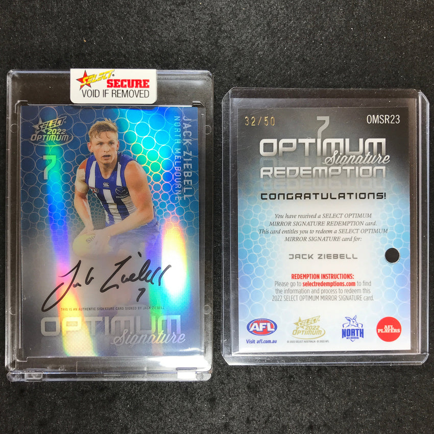 2022 Select AFL Optimum JAZK ZIEBELL Mirror Signature 32/50