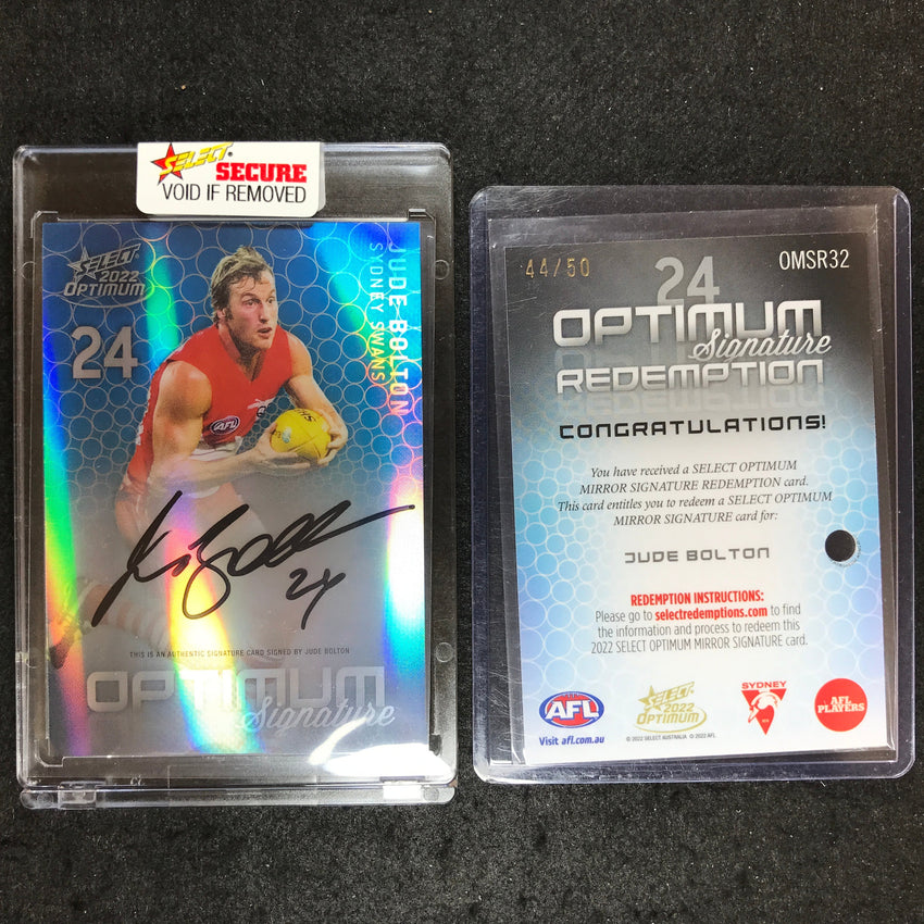 2022 Select AFL Optimum JUDE BOLTON Mirror Signature 44/50