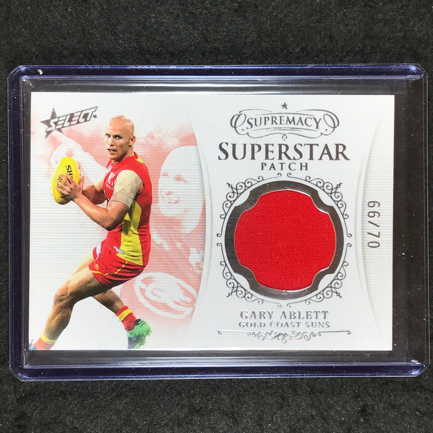 2021 Select AFL Supremacy GARY ABLETT JNR Superstar Patch 66/70