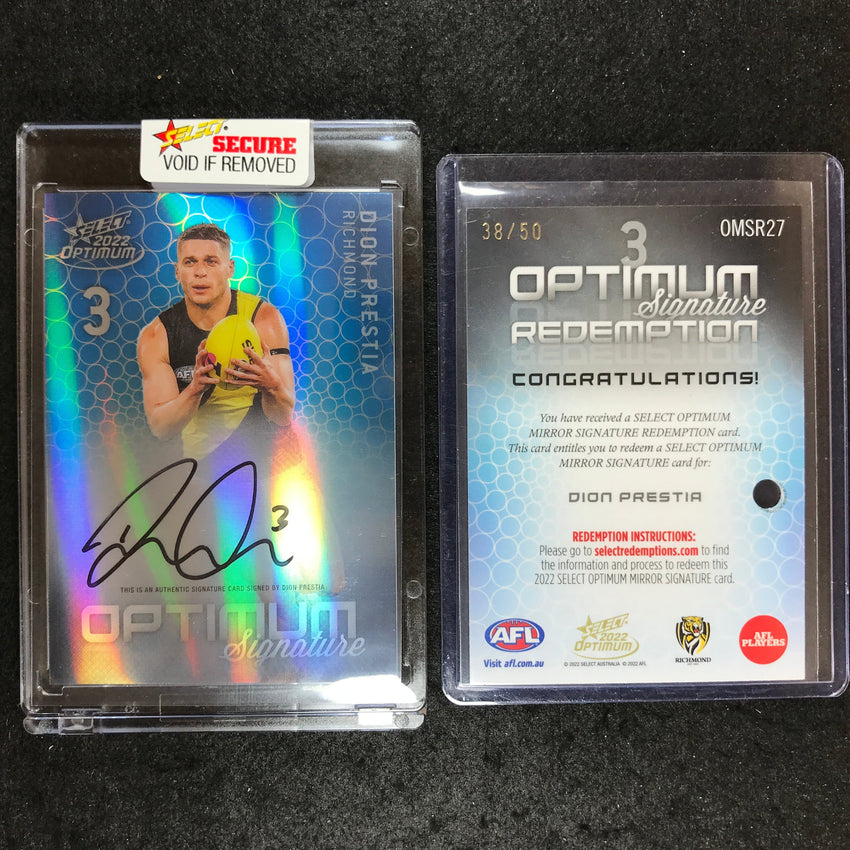 2022 Select AFL Optimum DION PRESTIA Mirror Signature 38/50