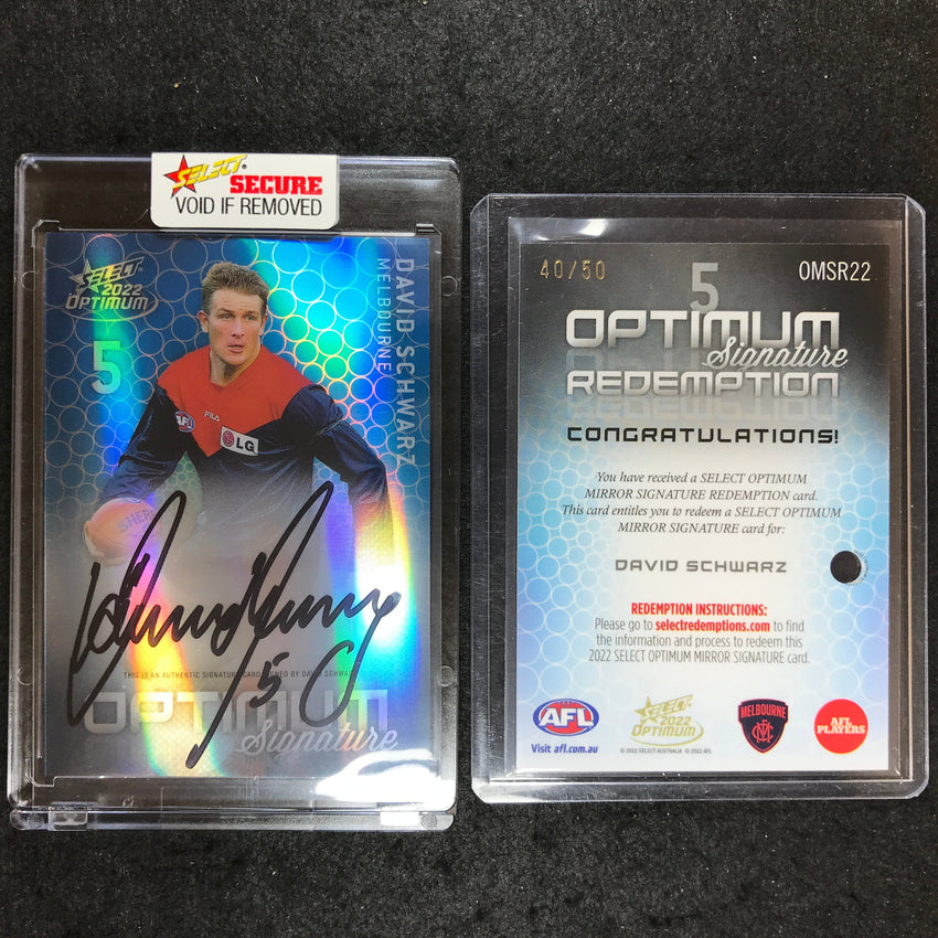 2022 Select AFL Optimum DAVID SCHWARZ Mirror Signature 40/50