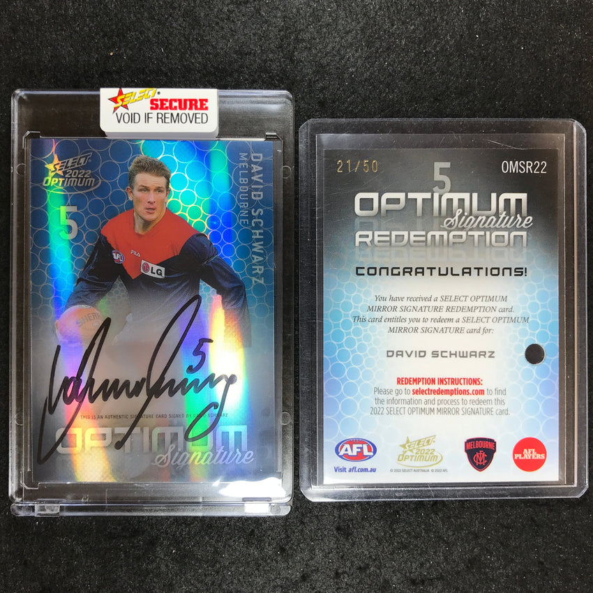 2022 Select AFL Optimum DAVID SCHWARZ Mirror Signature 21/50