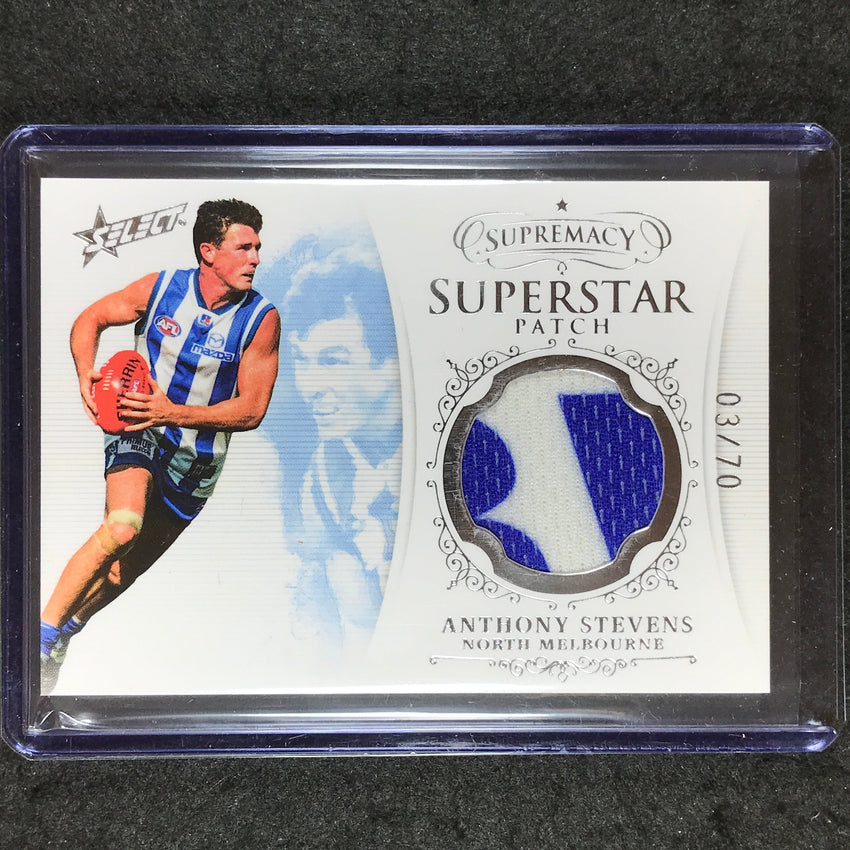 2021 Select AFL Supremacy ANTHONY STEVENS Superstar Patch 03/70