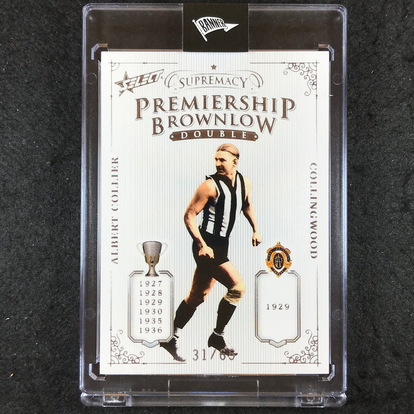 2019 Select AFL Supremacy ALBERT COLLIER Premiership Brownlow Double 31/65
