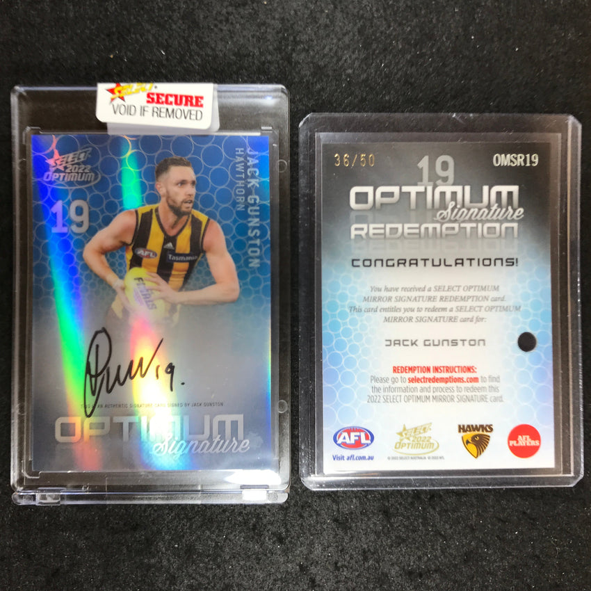2022 Select AFL Optimum JACK GUNSTON Mirror Signature 36/50