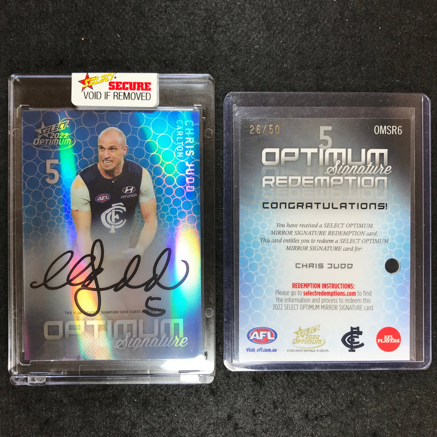 2022 Select AFL Optimum CHRIS JUDD Mirror Signature 26/50