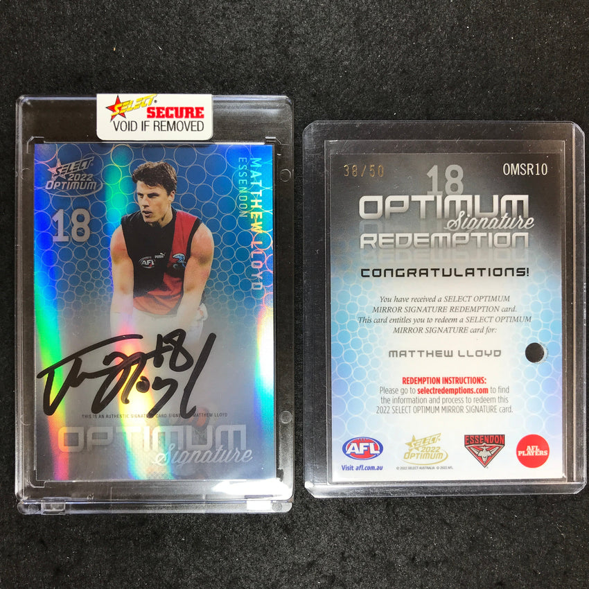 2022 Select AFL Optimum MATTHEW LLOYD Mirror Signature 38/50