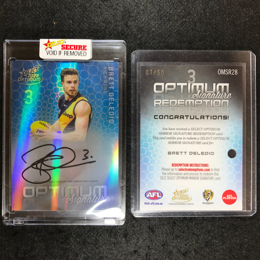 2022 Select AFL Optimum BRETT DELEDIO Mirror Signature 01/50