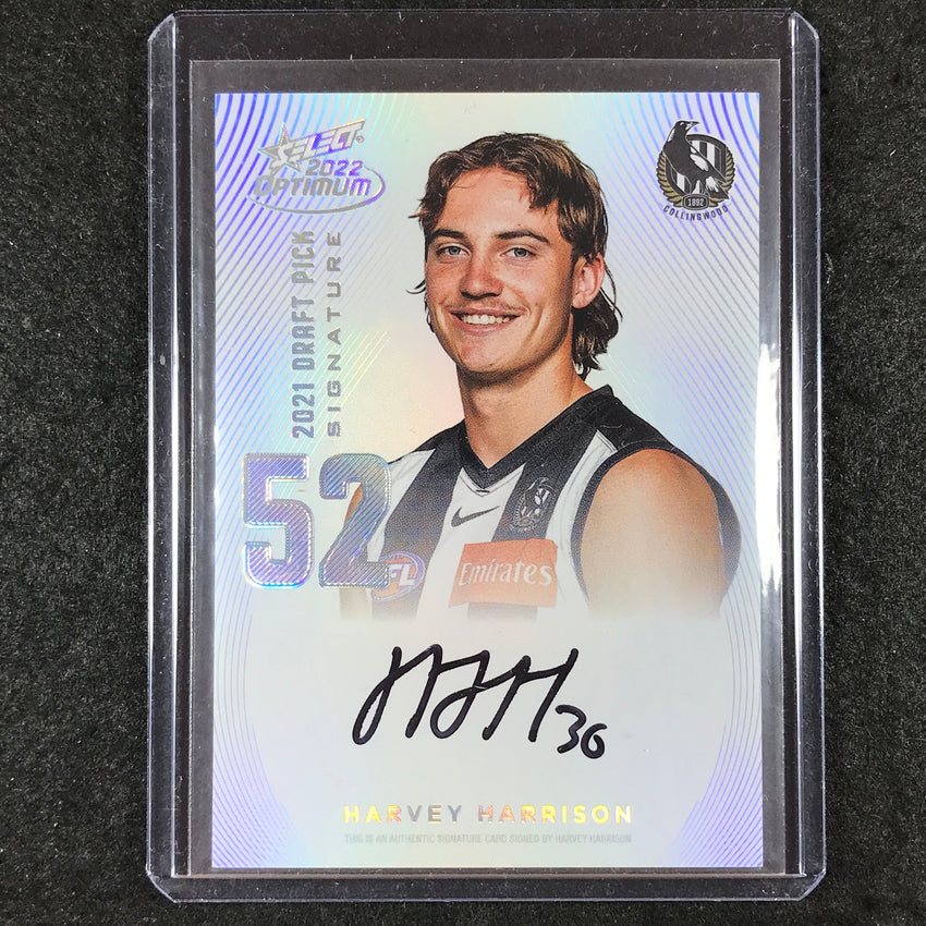 2022 Select AFL Optimum HARVEY HARRISON Draft Pick Signature Platinum 21/40