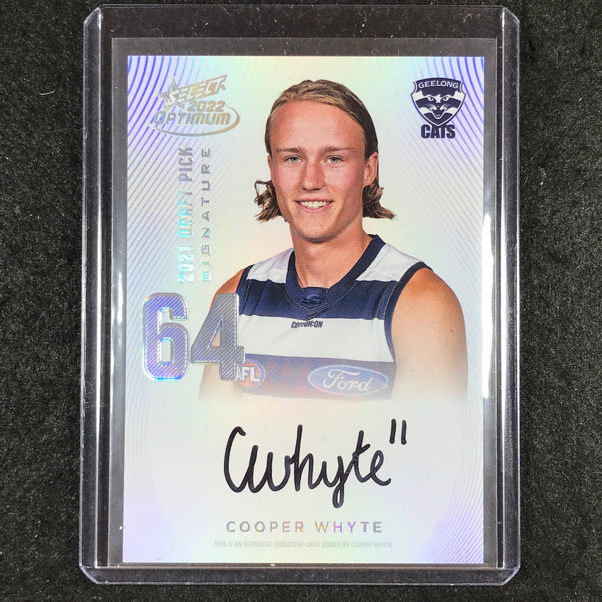 2022 Select AFL Optimum COOPER WHYTE Draft Pick Signature Platinum 12/40