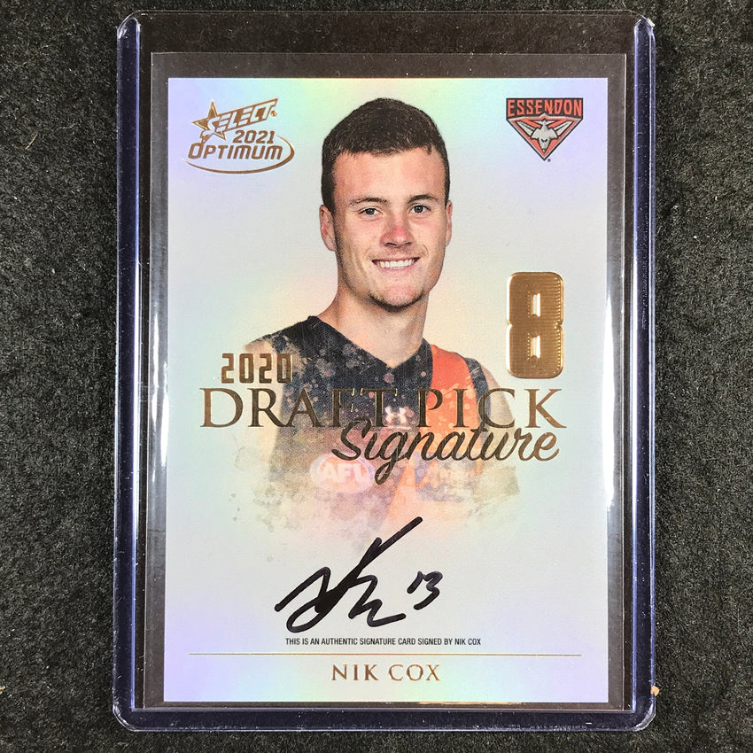 2021 Select AFL Optimum NIK COX Draft Pick Signature Gold 73/85
