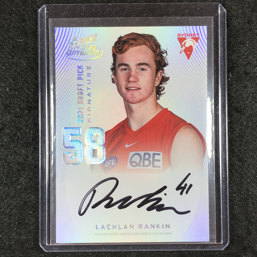 2022 Select AFL Optimum LACHLAN RANKIN Draft Pick Signature Platinum 19/40