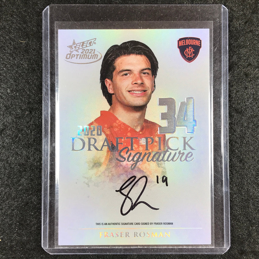 2021 Select AFL Optimum FRASER ROSMAN Draft Pick Signature Platinum 14/40