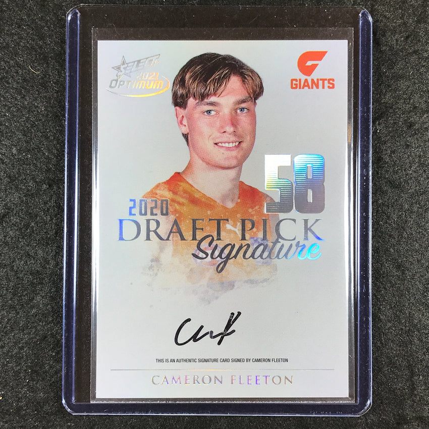 2021 Select AFL Optimum CAMERON FLEETON Draft Pick Signature Platinum 23/40