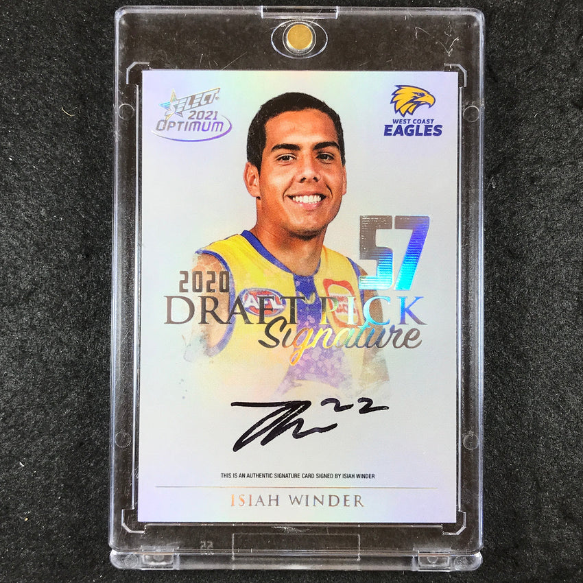 2021 Select AFL Optimum ISIAH WINDER Draft Pick Signature Platinum 32/40
