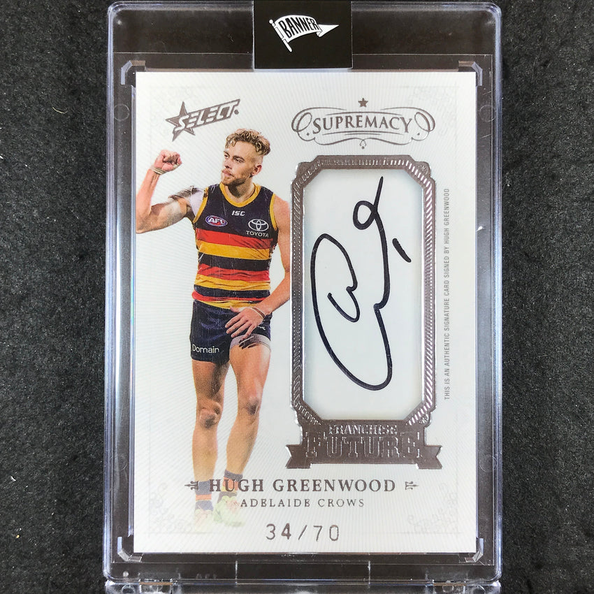 2019 Select AFL Supremacy HUGH GREENWOOD Franchise Future Signature 34/70