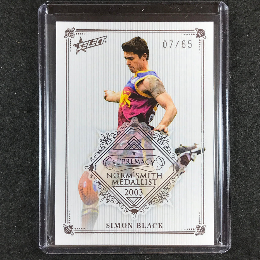2019 Select AFL Supremacy SIMON BLACK Norm Smith Medallist 07/65