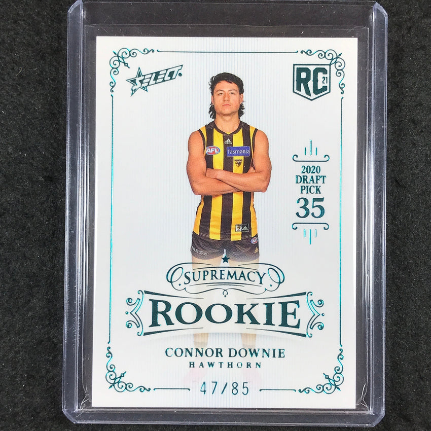 2021 Select AFL Supremacy CONNOR DOWNIE Platinum Blue 47/85