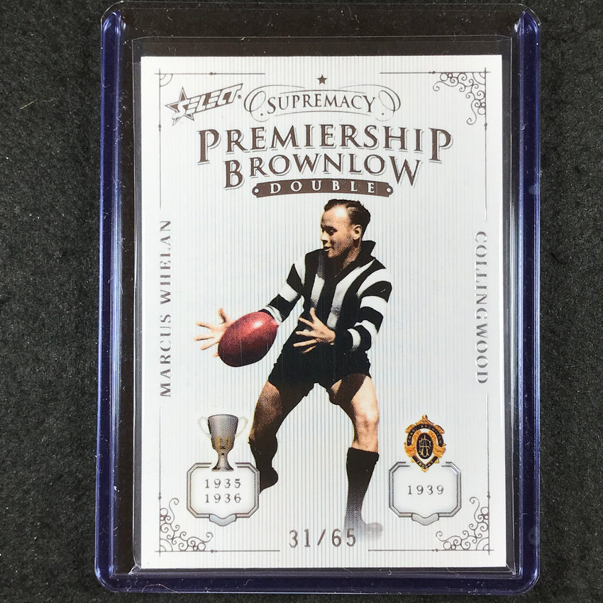 2021 Select AFL Supremacy MARCUS WHELAN Premiership Brownlow Double 31/65