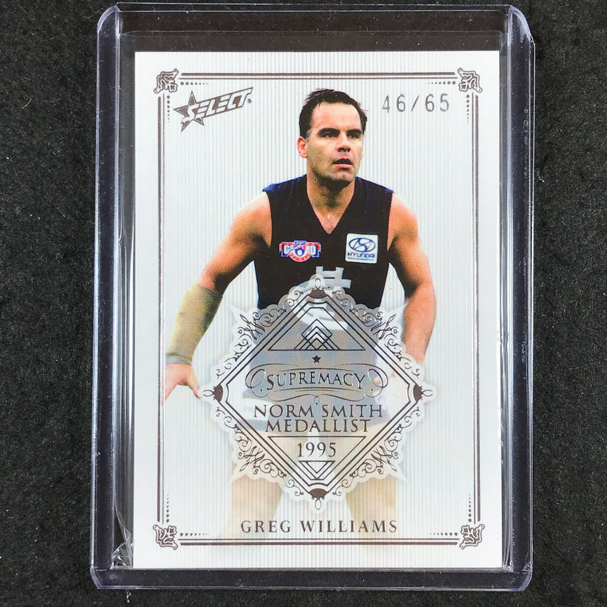2021 Select AFL Supremacy GREG WILLIAMS Norm Smith Medallist 46/65