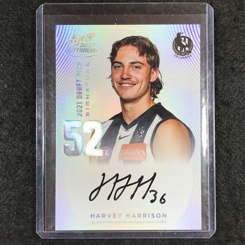 2022 Select AFL Optimum HARVEY HARRISON Draft Pick Signature Platinum 12/40