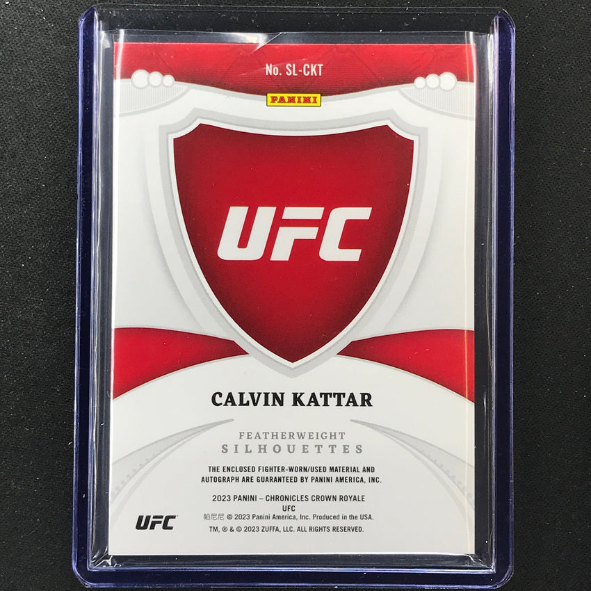 2023 Chronicles UFC Calvin Kattar Crown Royale Silhouettes Relic Auto Prime 2/5