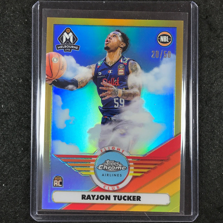 2022-23 Topps Chrome NBL RAYJON TUCKER Flight Club Rookie Gold 20/50