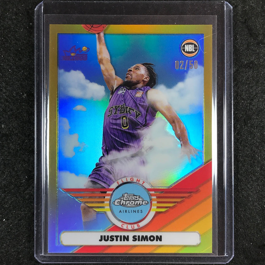 2022-23 Topps Chrome NBL JUSTIN SIMON Flight Club Gold 2/50
