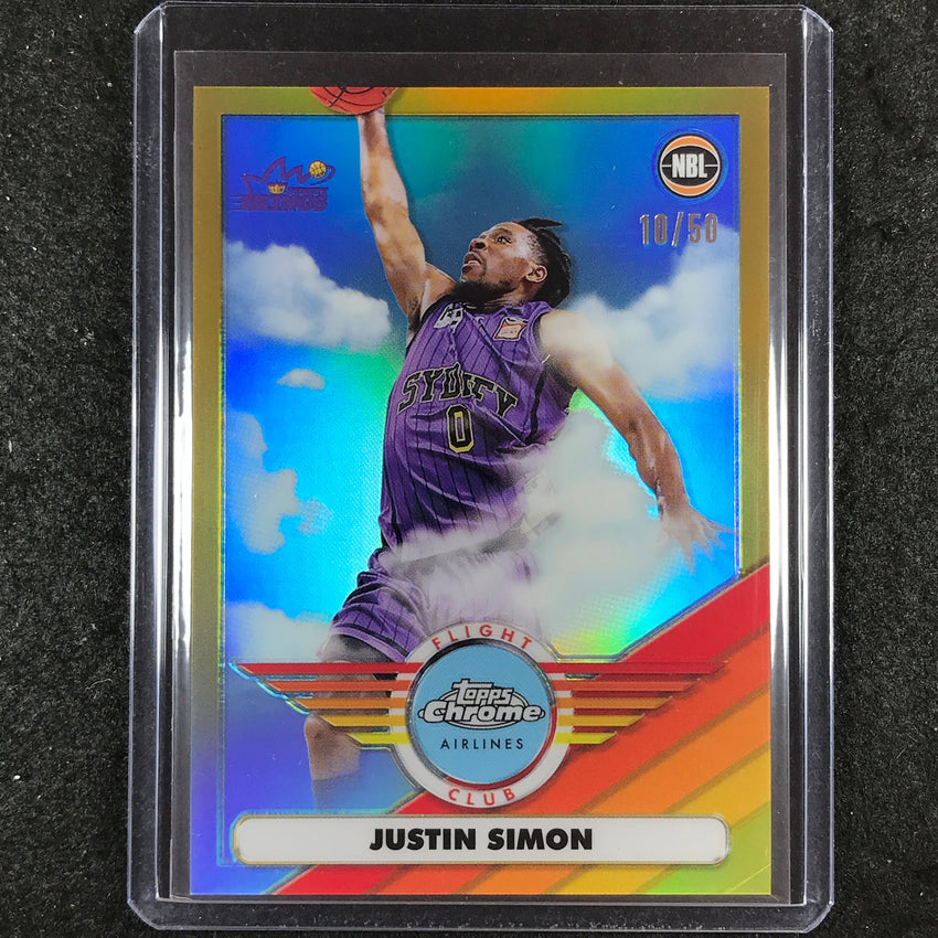 2022-23 Topps Chrome NBL JUSTIN SIMON Flight Club Gold 10/50