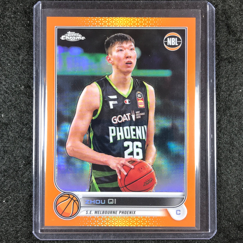 2022-23 Topps Chrome NBL ZHOU QI Orange 9/25 #77