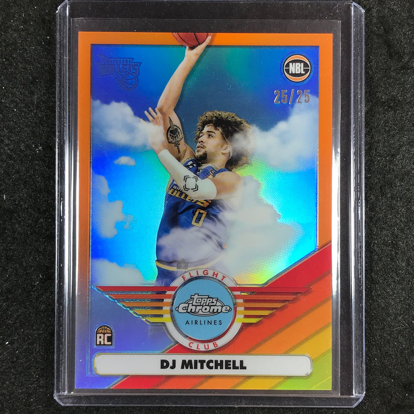 2022-23 Topps Chrome NBL DJ MITCHELL Flight Club Rookie Orange 25/25