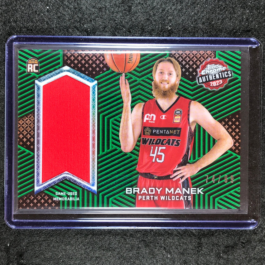 2022-23 Topps Chrome NBL BRADY MANEK Authentics Rookie Jersey Relic Green 74/99