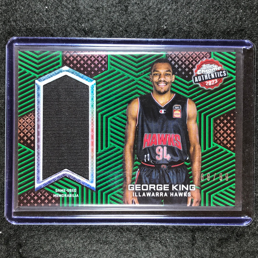 2022-23 Topps Chrome NBL GEORGE KING Authentics Jersey Relic Green 68/99