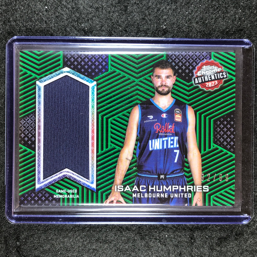 2022-23 Topps Chrome NBL ISAAC HUMPHRIES Authentics Jersey Relic Green 92/99