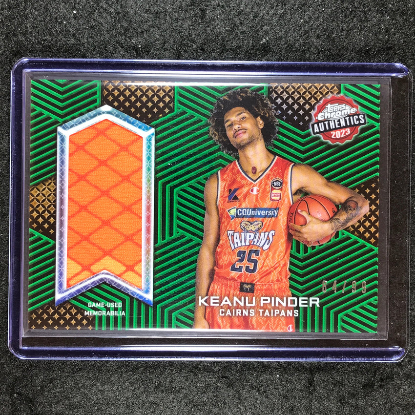 2022-23 Topps Chrome NBL KEANU PINDER Authentics Jersey Relic Green 84/99