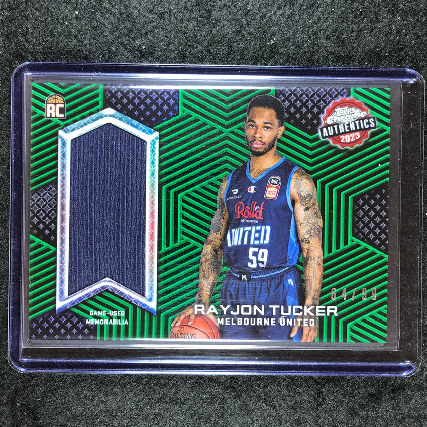 2022-23 Topps Chrome NBL RAYJON TUCKER Authentics Rookie Jersey Green 64/99