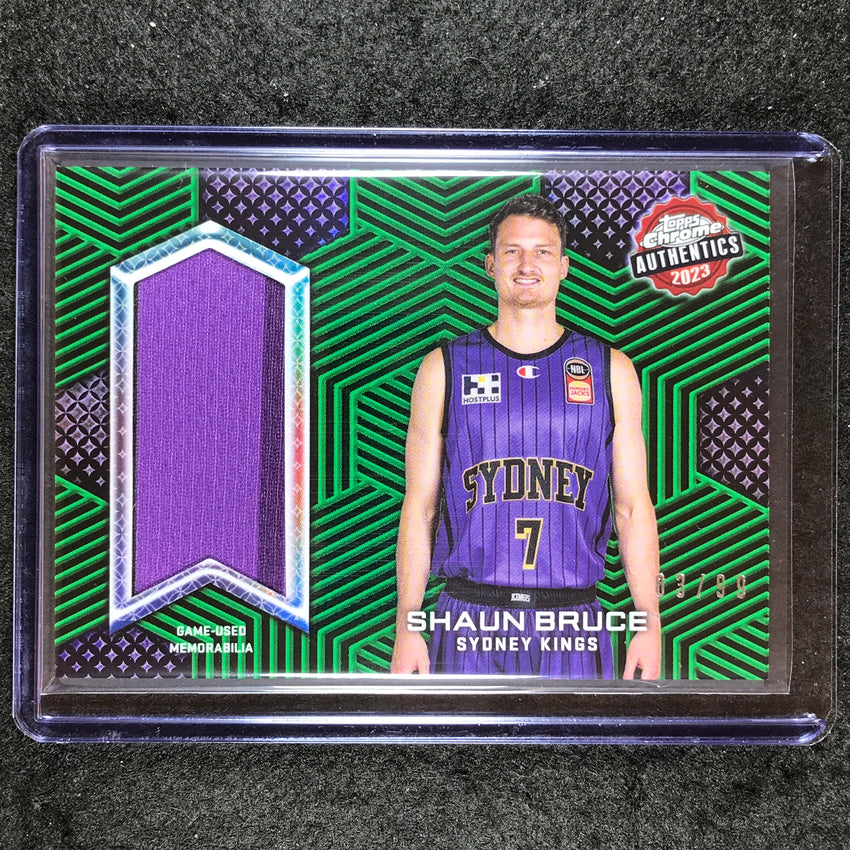 2022-23 Topps Chrome NBL SHAUN BRUCE Authentics Jersey Relic Green 3/99
