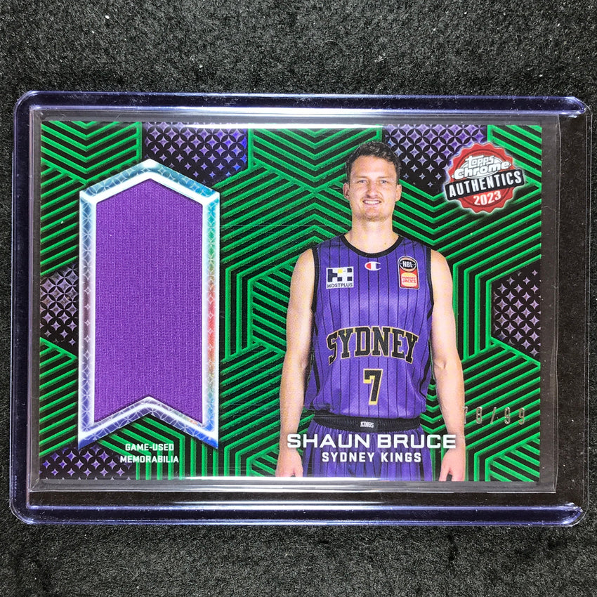 2022-23 Topps Chrome NBL SHAUN BRUCE Authentics Jersey Relic Green 78/99