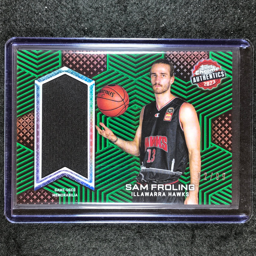 2022-23 Topps Chrome NBL SAM FROLING Authentics Jersey Relic Green 82/99