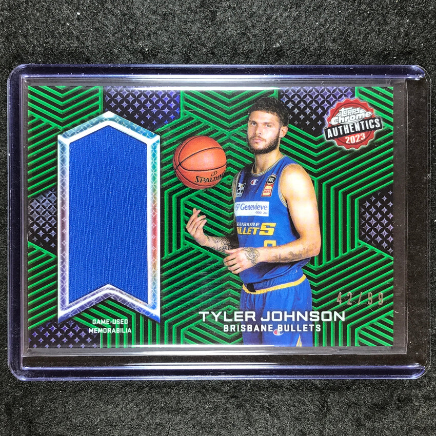 2022-23 Topps Chrome NBL TYLER JOHNSON Authentics Jersey Relic Green 42/99