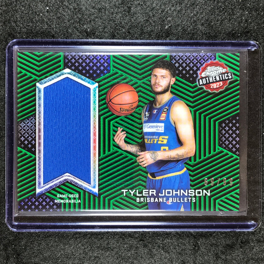 2022-23 Topps Chrome NBL TYLER JOHNSON Authentics Jersey Relic Green 69/99
