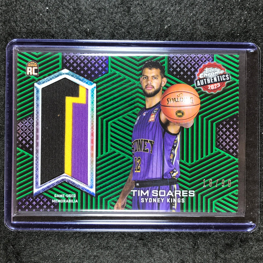 2022-23 Topps Chrome NBL TIM SOARES Authentics Rookie Jersey Relic Green 18/99