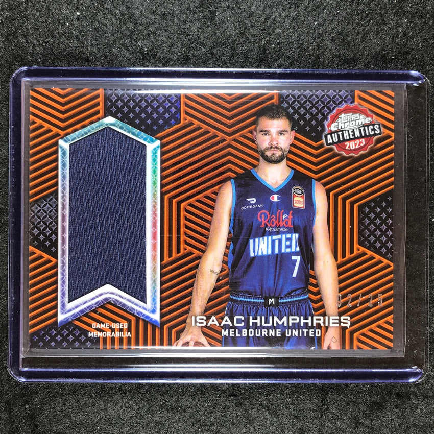 2022-23 Topps Chrome NBL ISAAC HUMPHRIES Authentics Jersey Relic Orange 2/25
