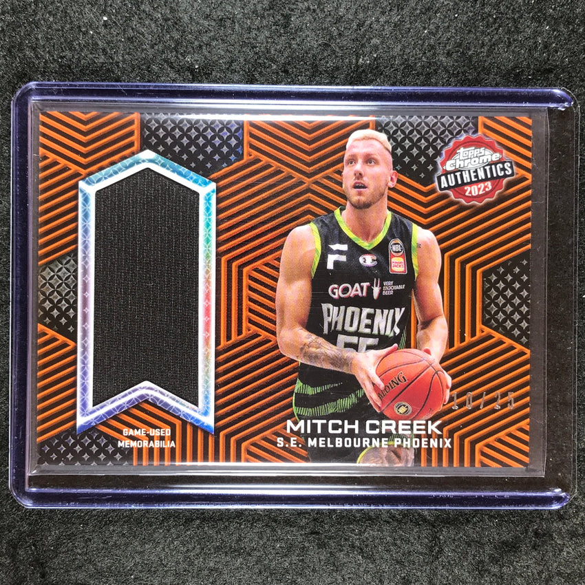 2022-23 Topps Chrome NBL MITCH CREEK Authentics Jersey Relic Orange 10/25