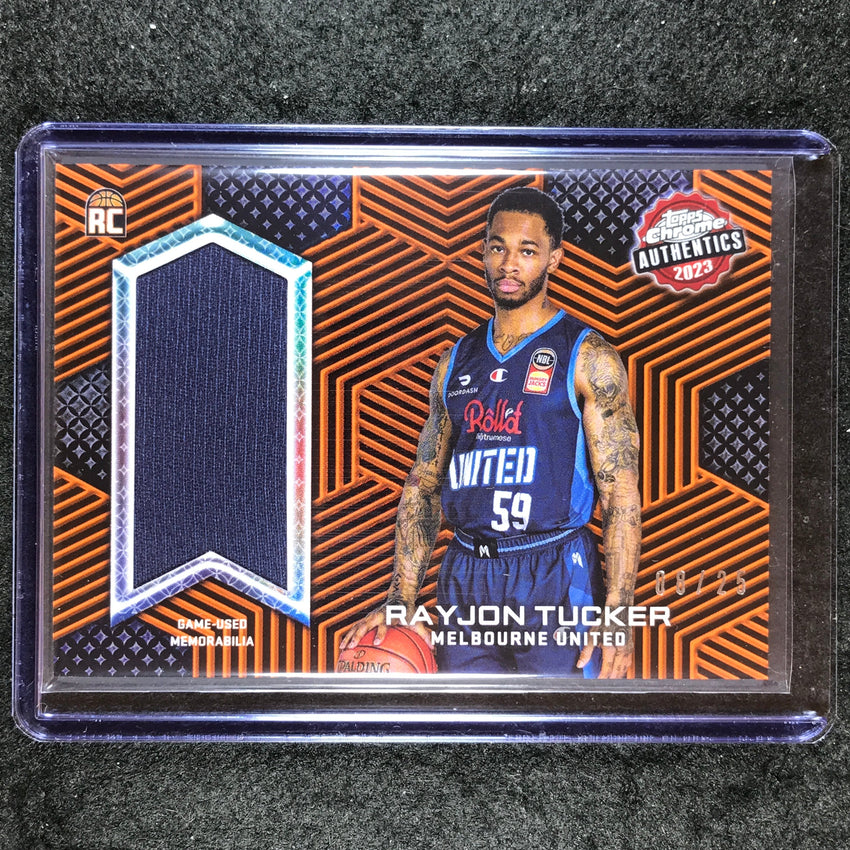 2022-23 Topps Chrome NBL RAYJON TUCKER Authentics Rookie Jersey Orange 8/25